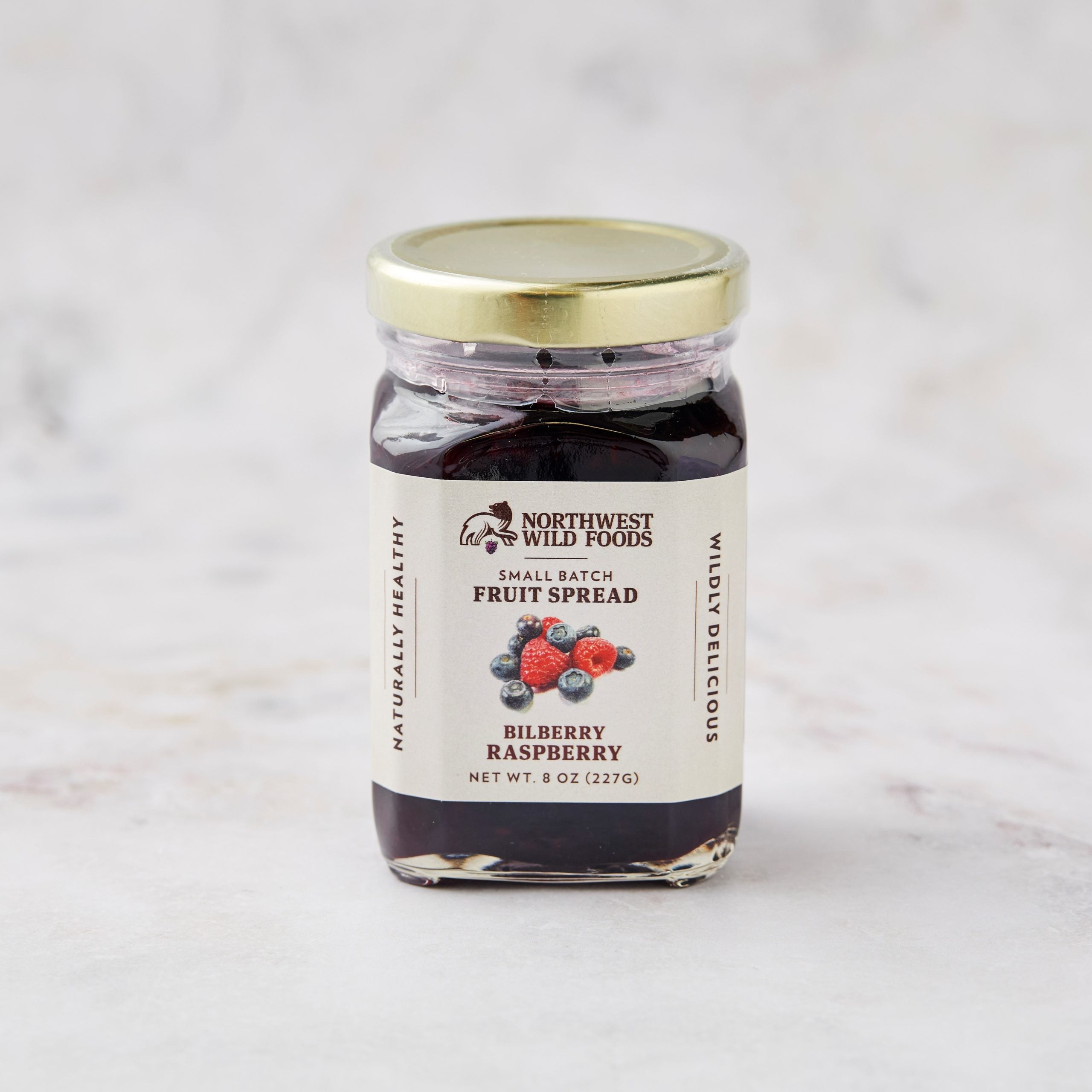 Bilberry raspberry fruit spread