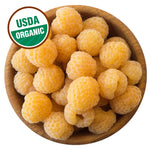 Fresh frozen organic golden raspberries