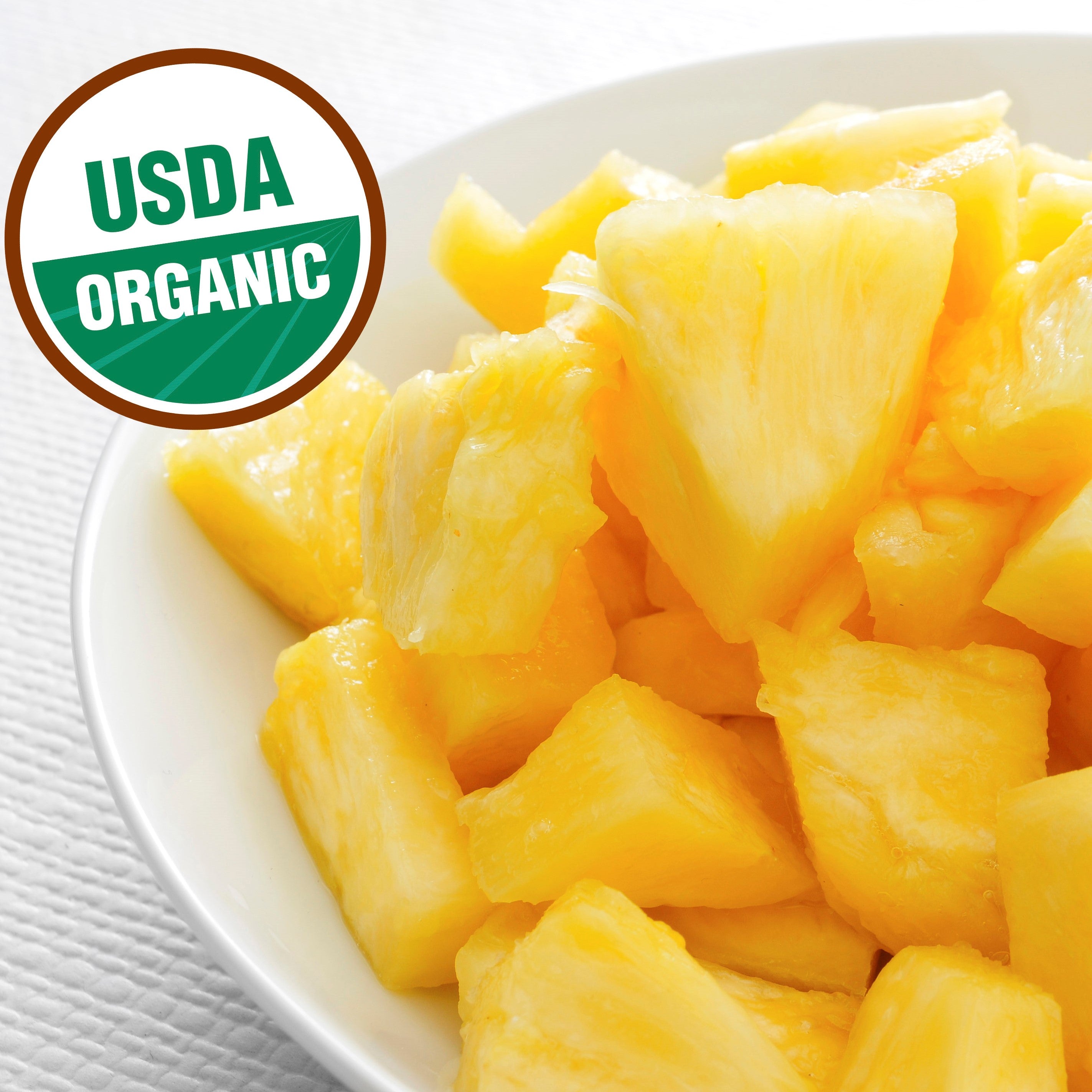Fresh frozen organic pineapple